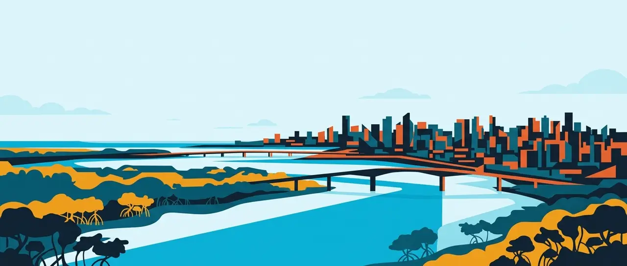 Ilustração da paisagem do Região Metropolitana do Recife